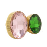 PINK & EMERALD DOUBLE COCKTAIL RING