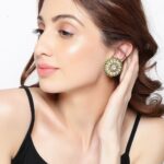 GREEN POLKI STUDS