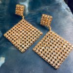 HEXAGON SHAPED CRYSTAL EARRINGS
