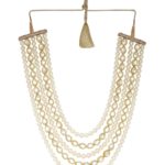5 LINE NECKPIECE WITH POLKIS & PEARLS - Image 2