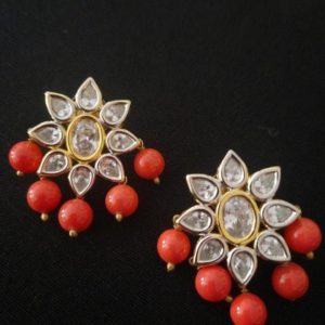 EARRINGS WITH PEACH DROPS